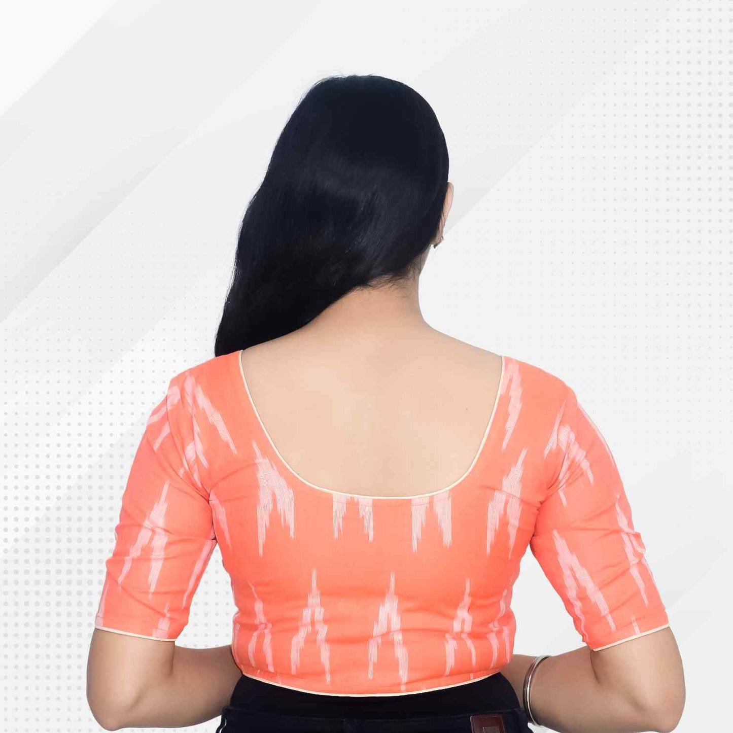 Pack of 2 - Ikkat Print Ready-to-Wear Stitched Blouse for Women