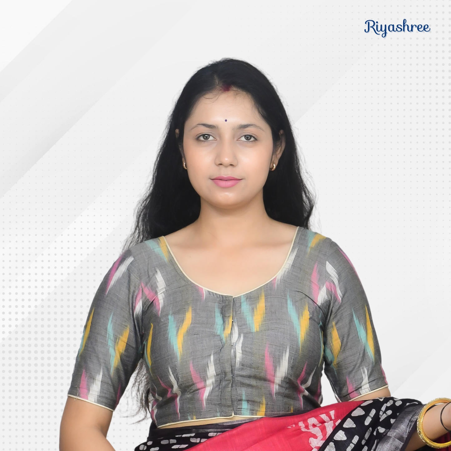 Riyashree Ikkat Print Ready-to-Wear Stitched Blouse for Women