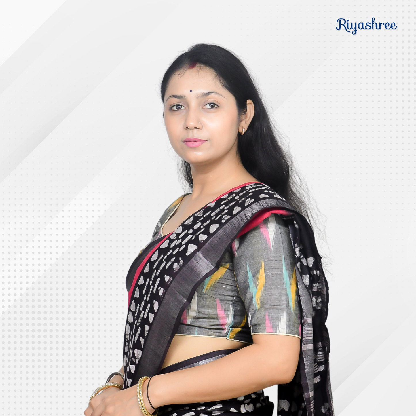 Riyashree Ikkat Print Ready-to-Wear Stitched Blouse for Women