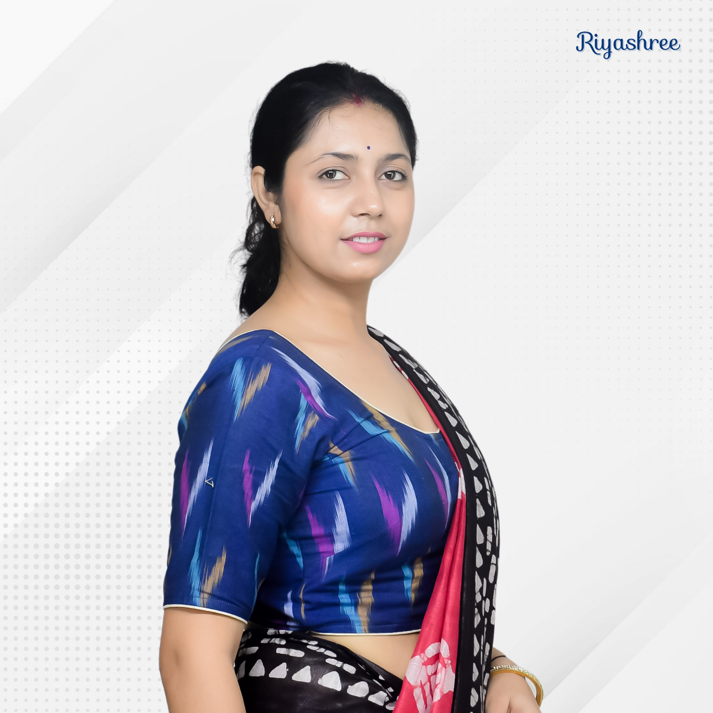 Riyashree Ikkat Print Ready-to-Wear Stitched Blouse for Women