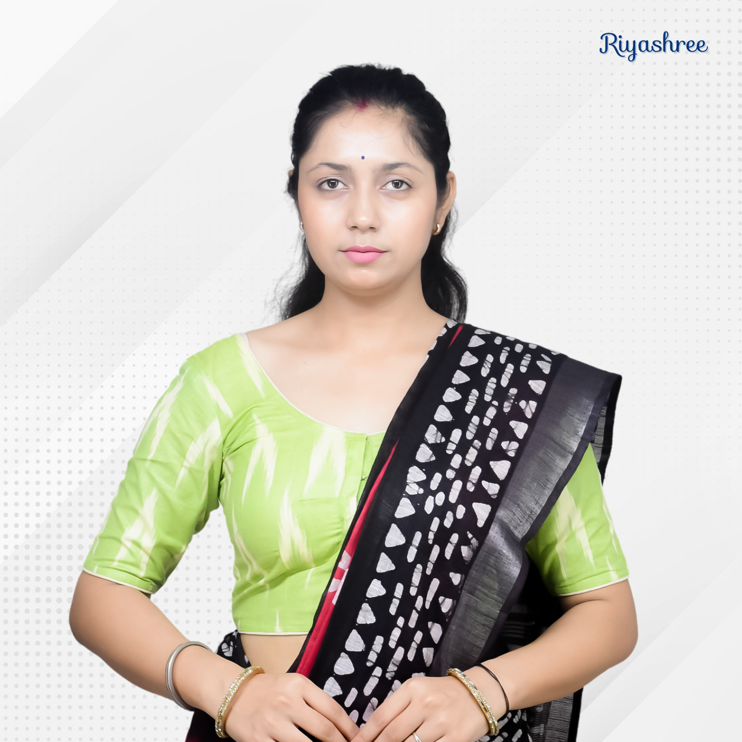 Riyashree Ikkat Print Ready-to-Wear Stitched Blouse for Women