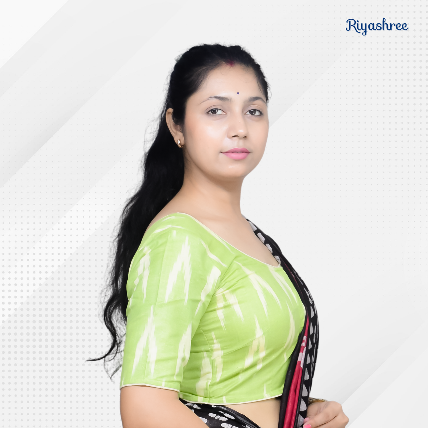 Riyashree Ikkat Print Ready-to-Wear Stitched Blouse for Women