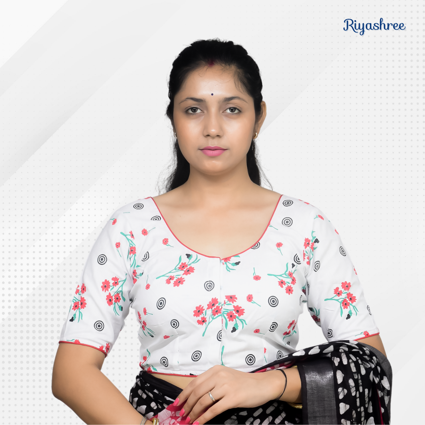 Riyashree Ikkat Print Ready-to-Wear Stitched Blouse for Women