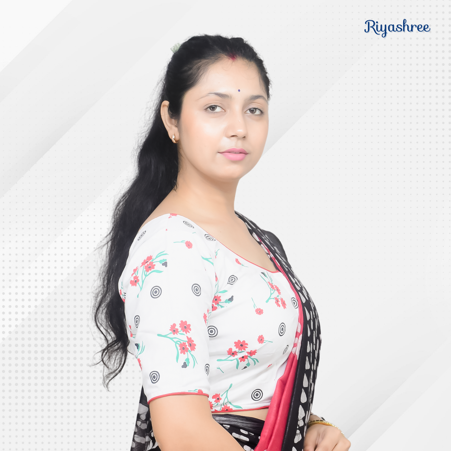 Riyashree Ikkat Print Ready-to-Wear Stitched Blouse for Women