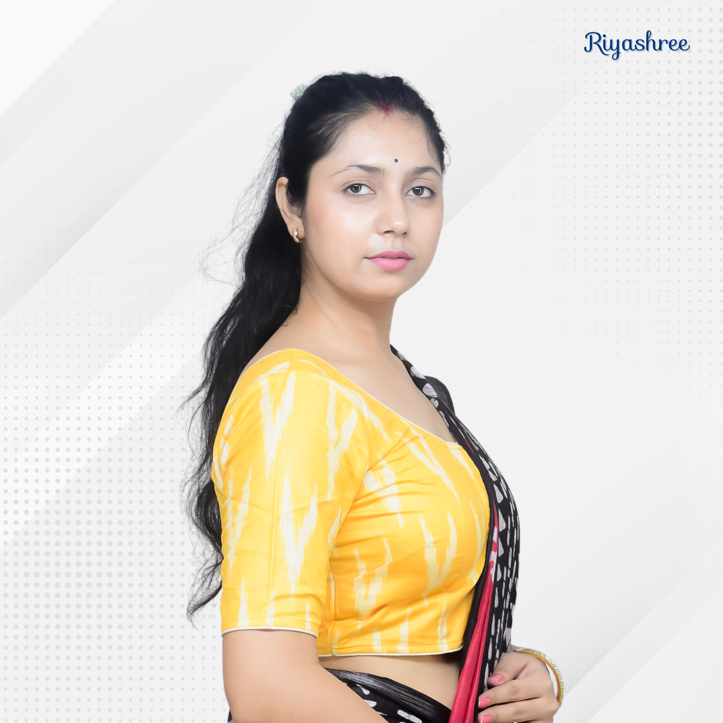 Riyashree Ikkat Print Ready-to-Wear Stitched Blouse for Women