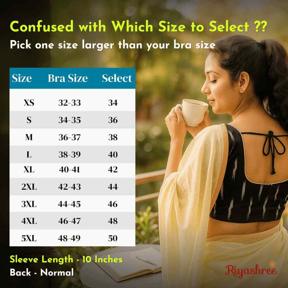 Evariya WomenÕs Ready-to-Wear Cotton Ikkat Blouse (Pack of 2) | 52-54