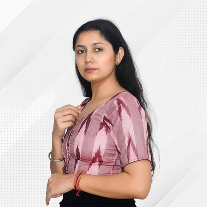 Riyashree Cotton Ikkat Saree blouse for women