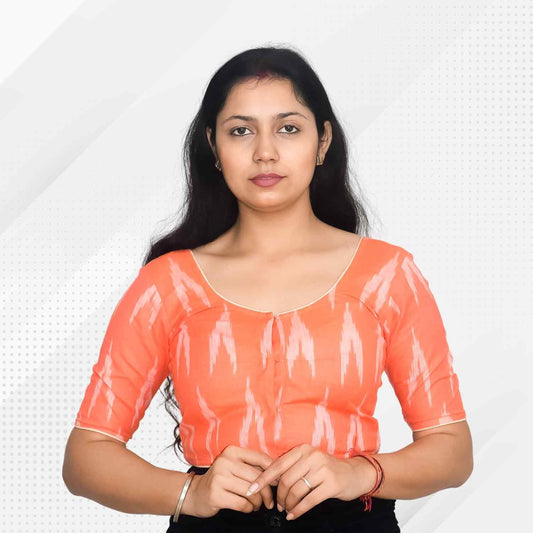 Riyashree Ikkat Print Ready-to-Wear Stitched Blouse for Women