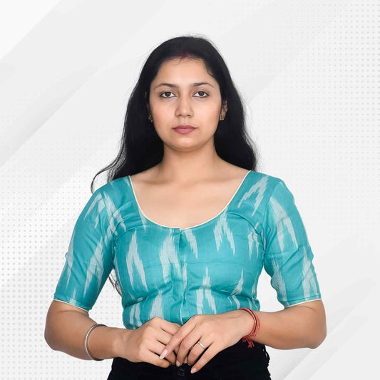 Riyashree Ikkat Print Ready-to-Wear Stitched Blouse for Women