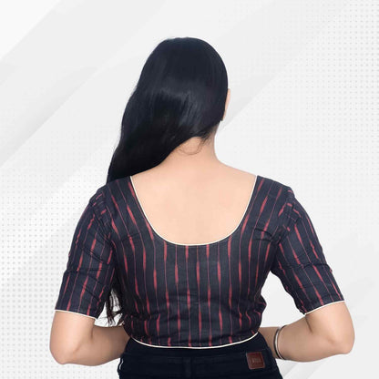 Pack of 2 - Ikkat Print Ready-to-Wear Stitched Blouse for Women