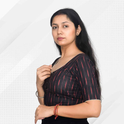 Pack of 2 - Ikkat Print Ready-to-Wear Stitched Blouse for Women