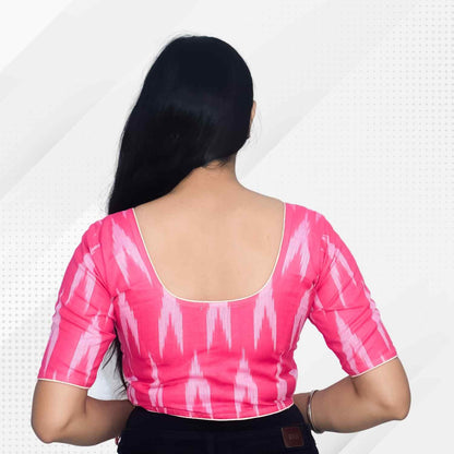 Pack of 2 - Ikkat Print Ready-to-Wear Stitched Blouse for Women
