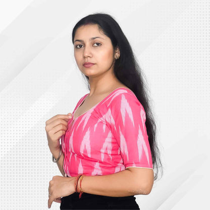 Pack of 2 - Ikkat Print Ready-to-Wear Stitched Blouse for Women