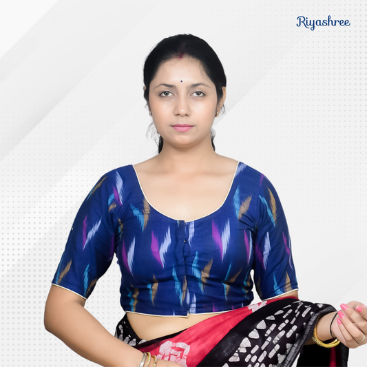 Riyashree Ikkat Print Ready-to-Wear Stitched Blouse for Women