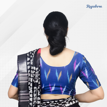Pack of 2 - Riyashree Ikkat Print Ready-to-Wear Stitched Blouse for Women