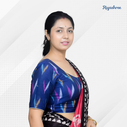 Riyashree Ikkat Print Ready-to-Wear Stitched Blouse for Women