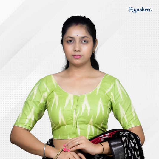 Riyashree Ikkat Print Ready-to-Wear Stitched Blouse for Women