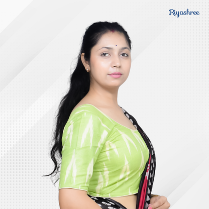 Riyashree Ikkat Print Ready-to-Wear Stitched Blouse for Women