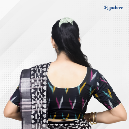 Pack of 2 - Riyashree Ikkat Print Ready-to-Wear Stitched Blouse for Women
