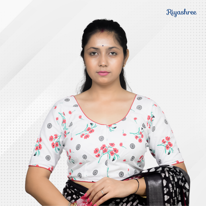 Riyashree Ikkat Print Ready-to-Wear Stitched Blouse for Women