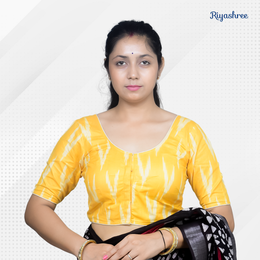 Riyashree Ikkat Print Ready-to-Wear Stitched Blouse for Women