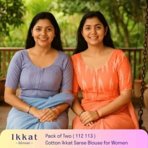 Riyashree Women’s Ikkat Cotton Ready Made Saree Blouse – Pack of 2 | BLOU 112 113