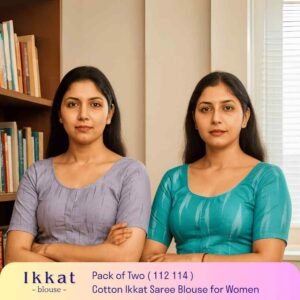 Riyashree Women’s Ikkat Cotton Ready Made Saree Blouse – Pack of 2 | BLOU 112 114