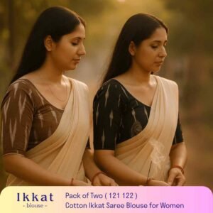 Riyashree Women’s Ikkat Cotton Ready Made Saree Blouse – Pack of 2 | BLOU 121 122